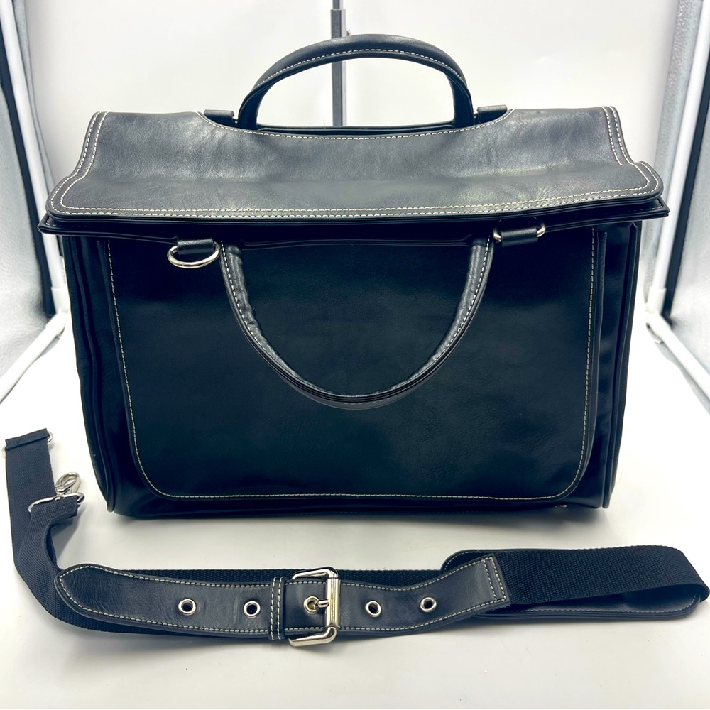 Vintage Bellerose Expandable Satchel Messenger Briefcase Cross-Body Bag w/ Strap - Picture 3 of 16